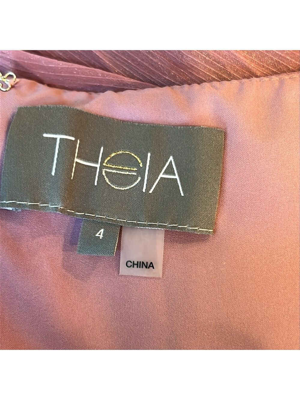 NWT Theia Sample Pleated Midi Dress Long Sleeve Size 4 - Picture 11 of 14
